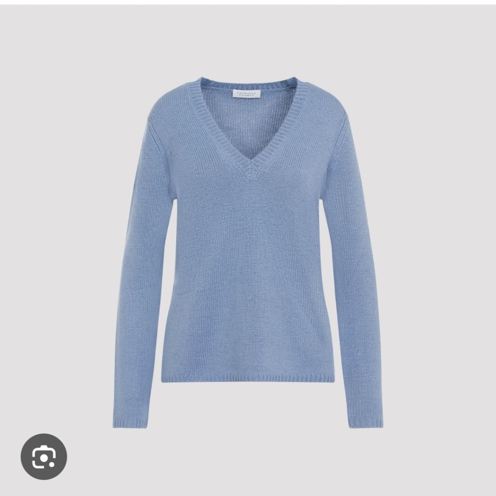 100% CASHMERE Blue Crew Neck Sweater